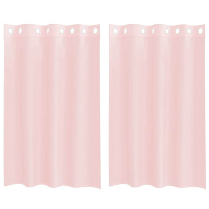 Voile Curtains with Grommets 2 pcs Light Pink 140x175 cm