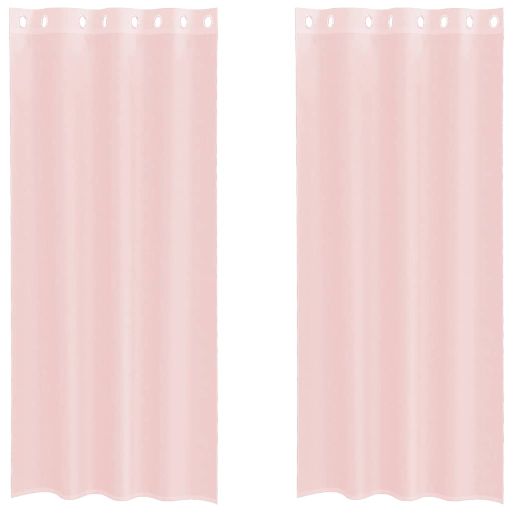 Voile Curtains with Grommets 2 pcs Light Pink 140x225 cm