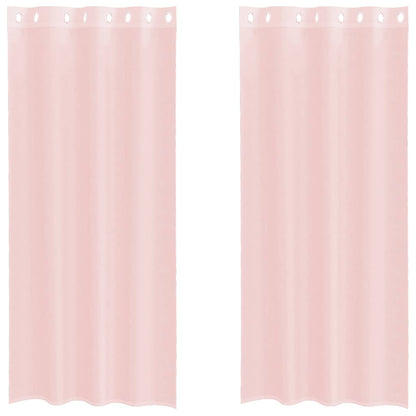 Voile Curtains with Grommets 2 pcs Light Pink 140x225 cm
