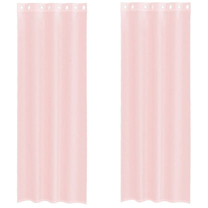 Voile Curtains with Grommets 2 pcs Light Pink 140x260 cm