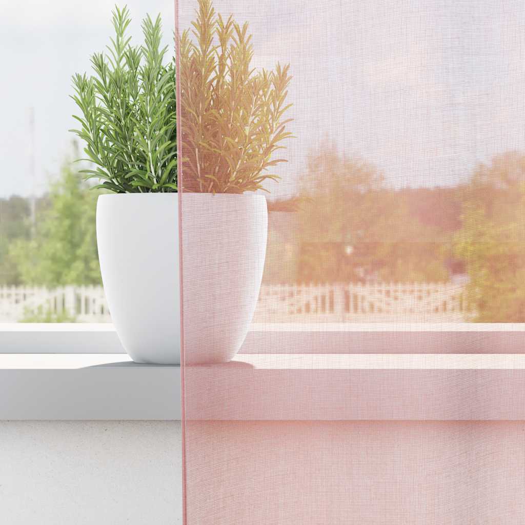 Voile Curtains with Grommets 2 pcs Light Pink 140x260 cm