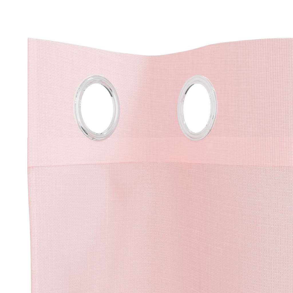 Voile Curtains with Grommets 2 pcs Light Pink 140x260 cm
