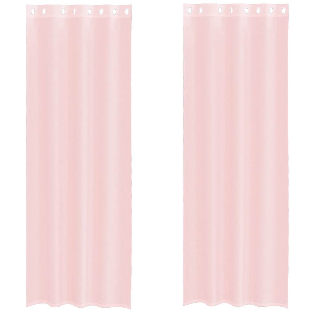 Voile Curtains with Grommets 2 pcs Light Pink 140x300 cm