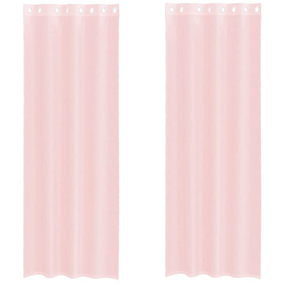 Voile Curtains with Grommets 2 pcs Light Pink 140x300 cm