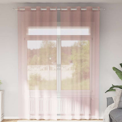 Voile Curtains with Grommets 2 pcs Light Pink 140x300 cm