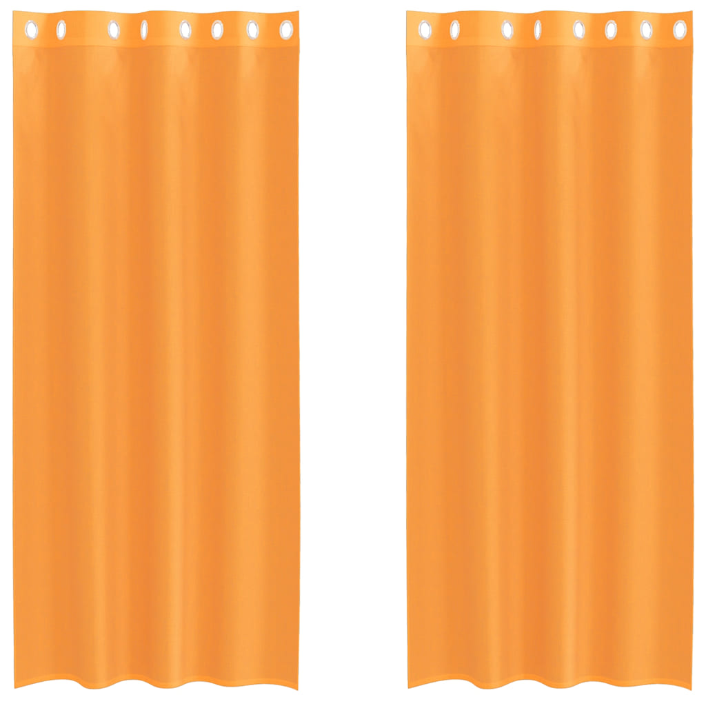 Voile Curtains with Grommets 2 pcs Orange 140x225 cm
