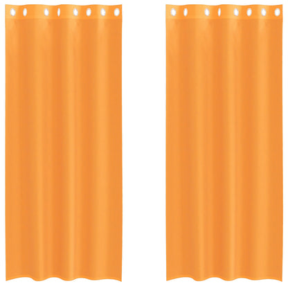 Voile Curtains with Grommets 2 pcs Orange 140x225 cm
