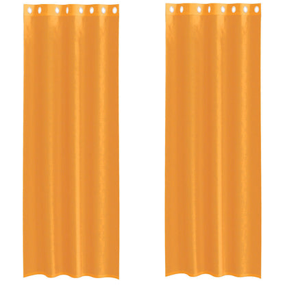 Voile Curtains with Grommets 2 pcs Orange 140x260 cm