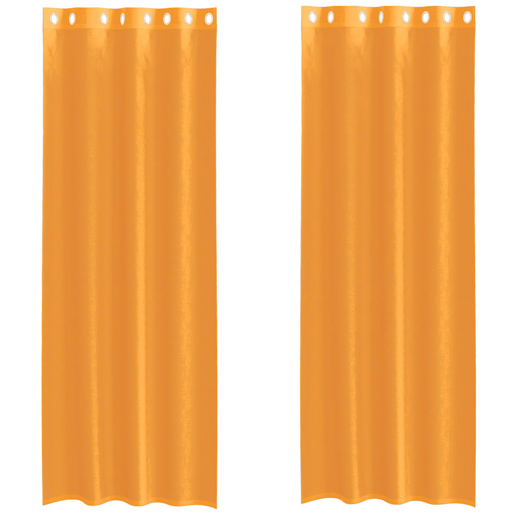Voile Curtains with Grommets 2 pcs Orange 140x300 cm