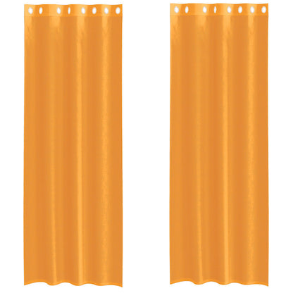 Voile Curtains with Grommets 2 pcs Orange 140x300 cm