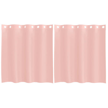 Voile Curtains with Grommets 2 pcs Pink 140x140 cm