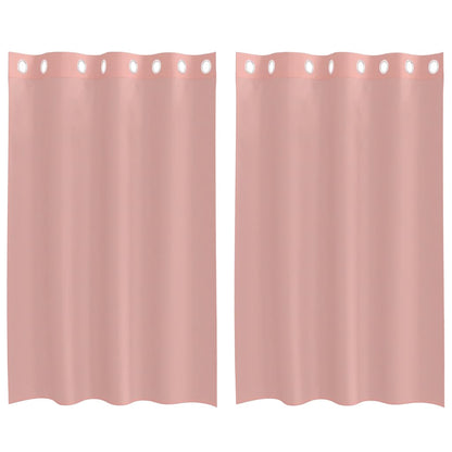 Voile Curtains with Grommets 2 pcs Pink 140x175 cm