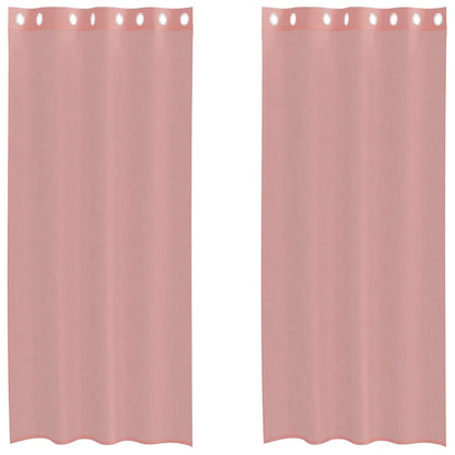 Voile Curtains with Grommets 2 pcs Pink 140x245 cm