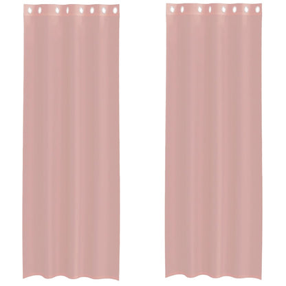 Voile Curtains with Grommets 2 pcs Pink 140x300 cm