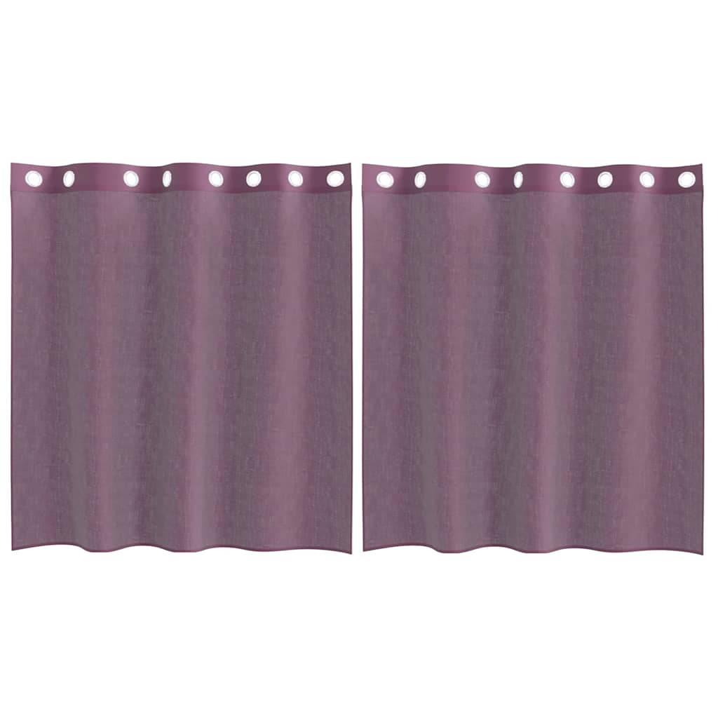 Voile Curtains with Grommets 2 pcs Purple 140x140 cm