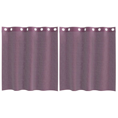 Voile Curtains with Grommets 2 pcs Purple 140x140 cm