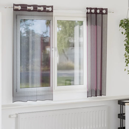 Voile Curtains with Grommets 2 pcs Purple 140x140 cm