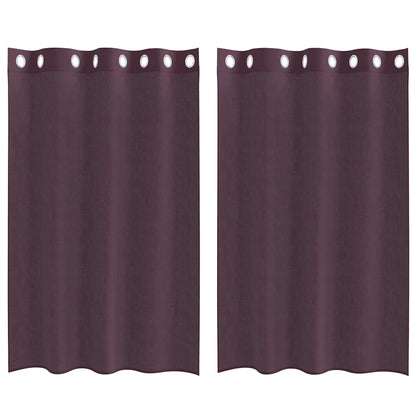 Voile Curtains with Grommets 2 pcs Purple 140x175 cm