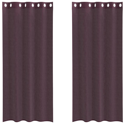 Voile Curtains with Grommets 2 pcs Purple 140x225 cm