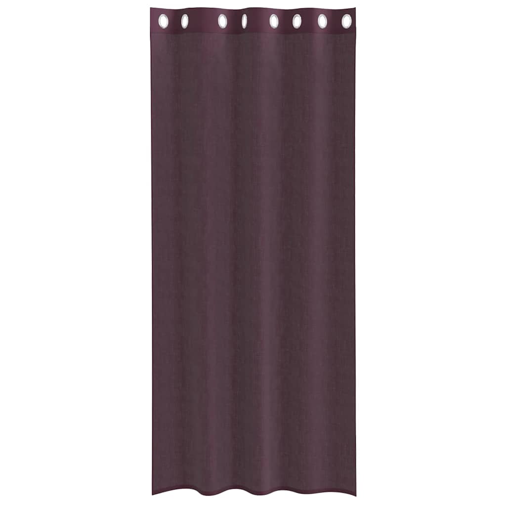 Voile Curtains with Grommets 2 pcs Purple 140x225 cm