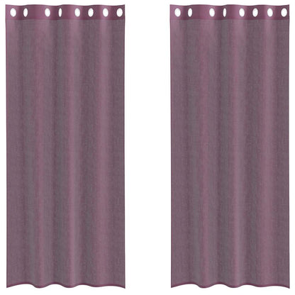 Voile Curtains with Grommets 2 pcs Purple 140x245 cm