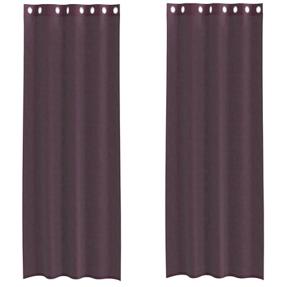 Voile Curtains with Grommets 2 pcs Purple 140x260 cm