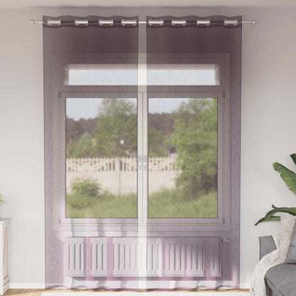 Voile Curtains with Grommets 2 pcs Purple 140x260 cm