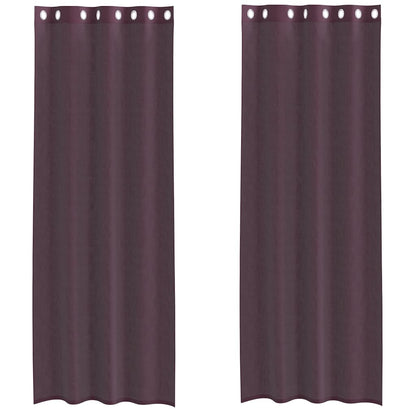 Voile Curtains with Grommets 2 pcs Purple 140x300 cm