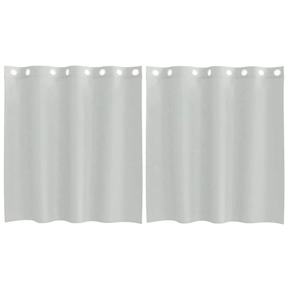 Voile Curtains with Grommets 2 pcs Light Grey 140x140 cm