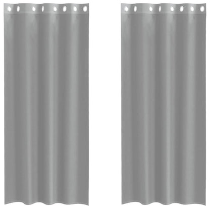Voile Curtains with Grommets 2 pcs Light Grey 140x225 cm
