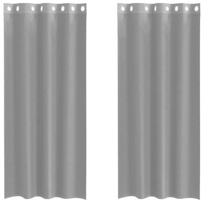 Voile Curtains with Grommets 2 pcs Light Grey 140x245 cm