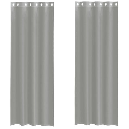 Voile Curtains with Grommets 2 pcs Light Grey 140x260 cm