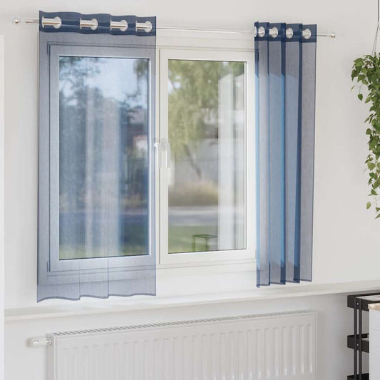 Voile Curtains with Grommets 2 pcs Royal Blue