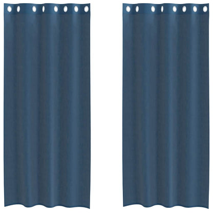Voile Curtains with Grommets 2 pcs Royal Blue