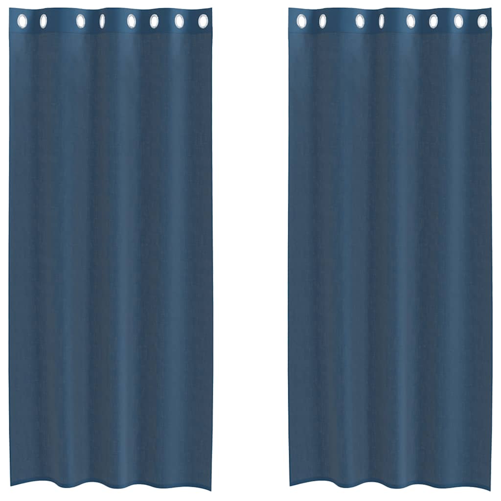 Voile Curtains with Grommets 2 pcs Royal Blue
