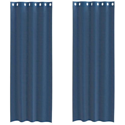 Voile Curtains with Grommets 2 pcs Royal Blue