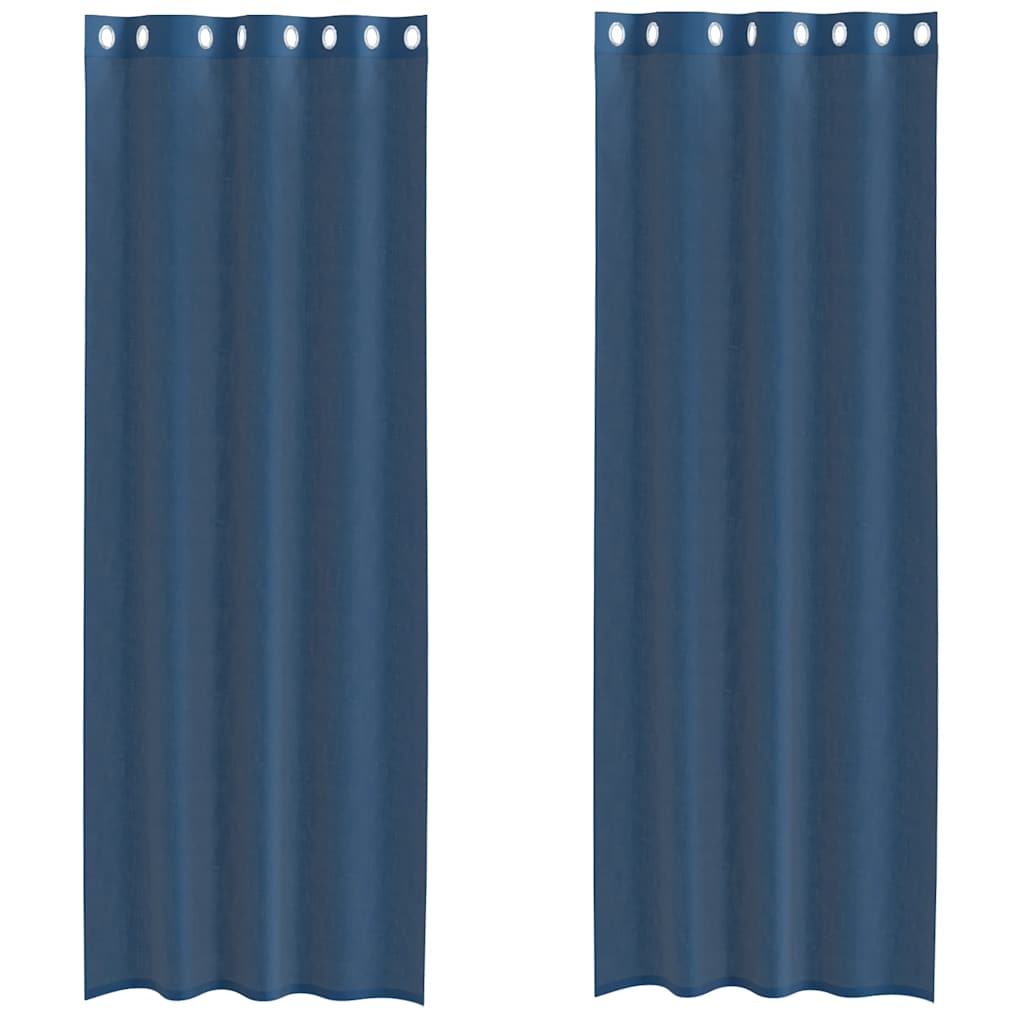 Voile Curtains with Grommets 2 pcs Royal Blue