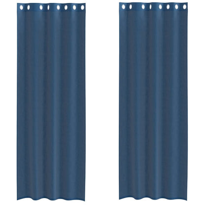 Voile Curtains with Grommets 2 pcs Royal Blue