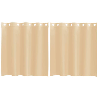 Voile Curtains with Grommets 2 pcs Sand