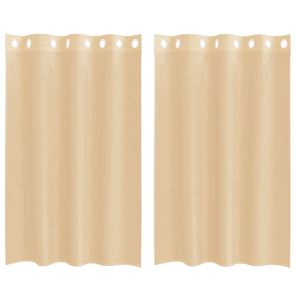 Voile Curtains with Grommets 2 pcs Sand