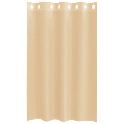 Voile Curtains with Grommets 2 pcs Sand