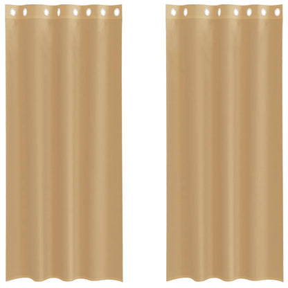 Voile Curtains with Grommets 2 pcs Sand