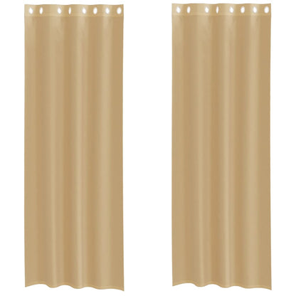 Voile Curtains with Grommets 2 pcs Sand