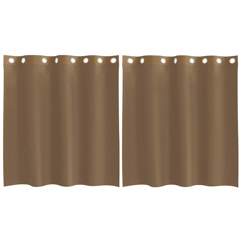 Voile Curtains with Grommets 2 pcs Light Brown