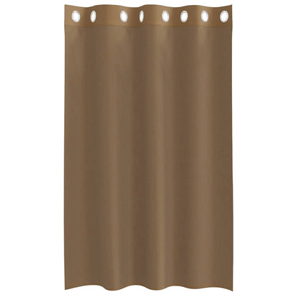 Voile Curtains with Grommets 2 pcs Light Brown