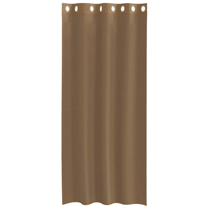Voile Curtains with Grommets 2 pcs Light Brown