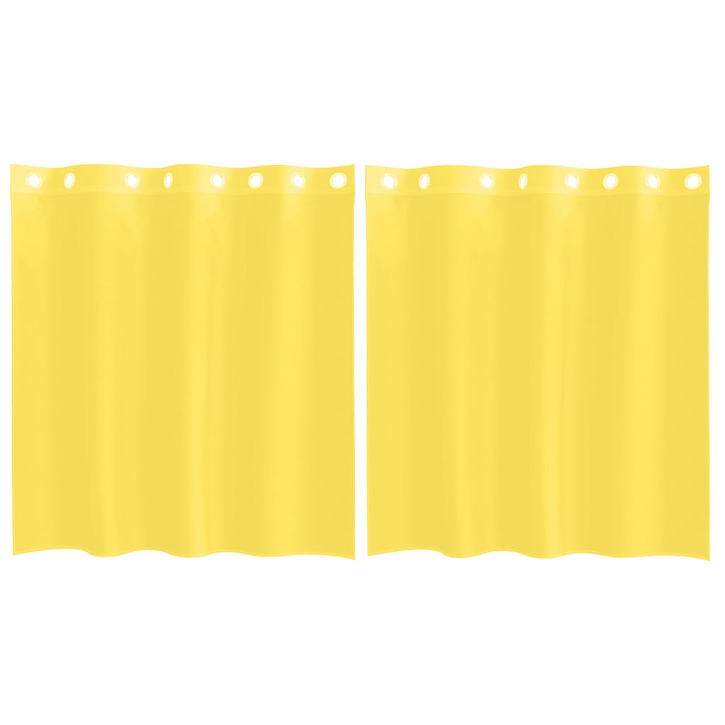 Voile Curtains with Grommets 2 pcs Yellow