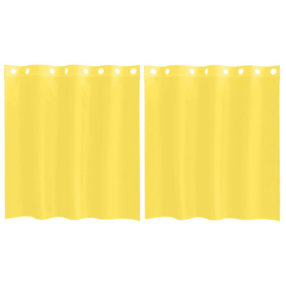 Voile Curtains with Grommets 2 pcs Yellow