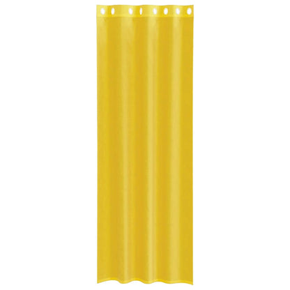 Voile Curtains with Grommets 2 pcs Yellow