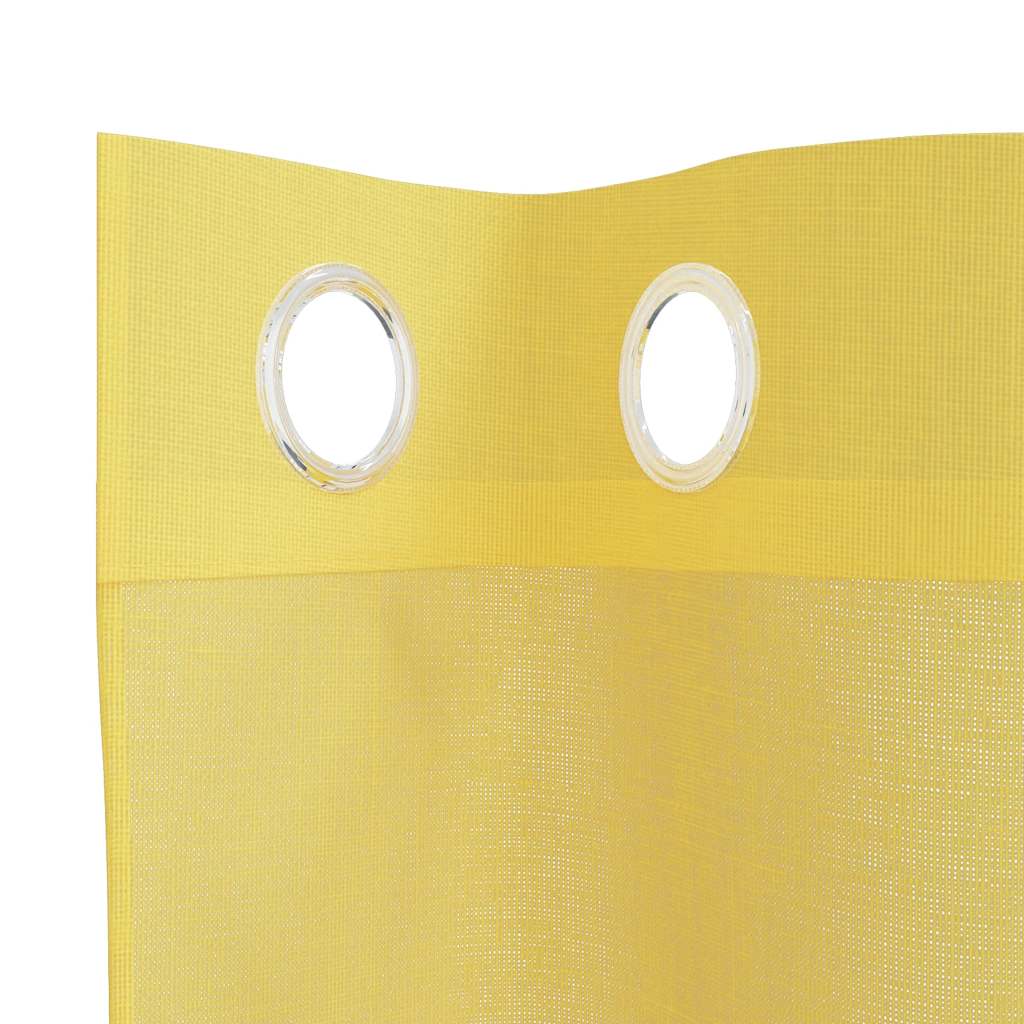 Voile Curtains with Grommets 2 pcs Yellow